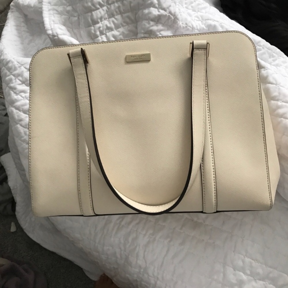cream kate spade bag